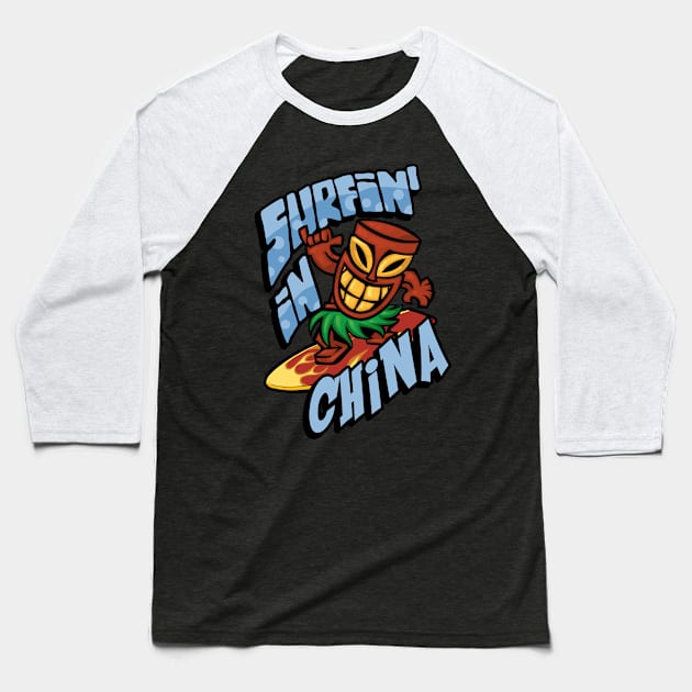 Surfing in China Baseball T-Shirt by SerenityByAlex